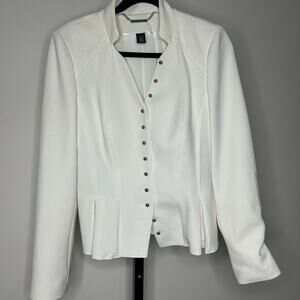 White House Black Market Cream Jacket- 10-gold button, full lined see notes